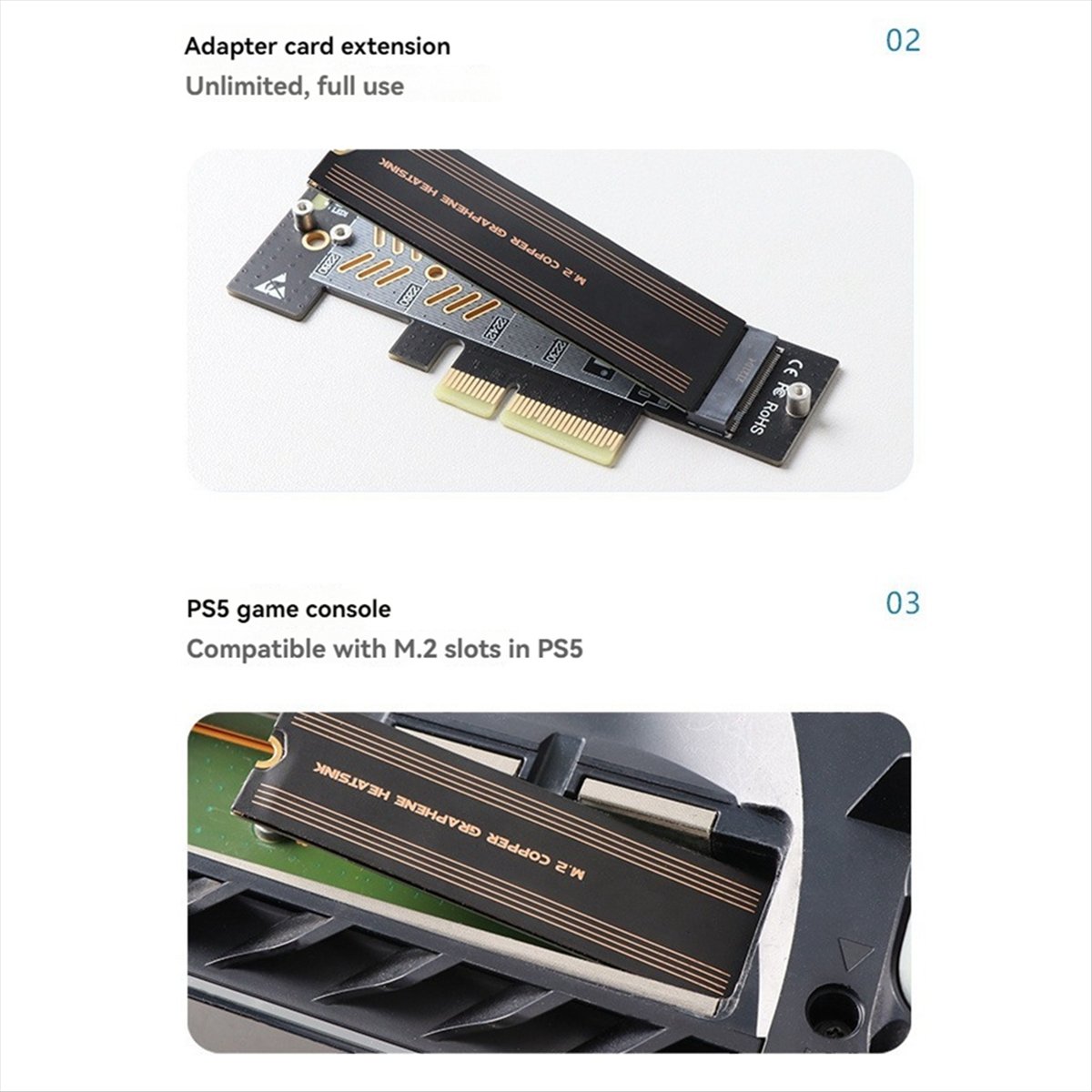 M2 Heatsink Cooler - A46U SSD Heatsink Cooler Copper Grapne