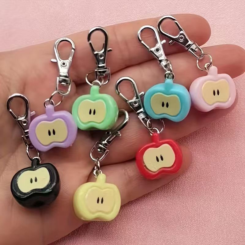 Gaming Accessories Gifts - 7pcs resin simulated Apple keychain, suitable