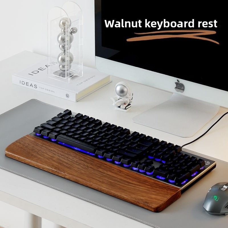 Gaming Accessories On Sale - Solid Wood Keyboard Palm Rest Mouse