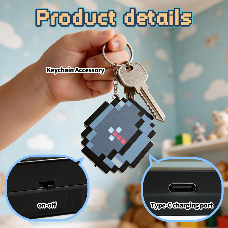 Gaming Accessories Girly - 2026 NEW Rechargeable Pixel Compass Keychain
