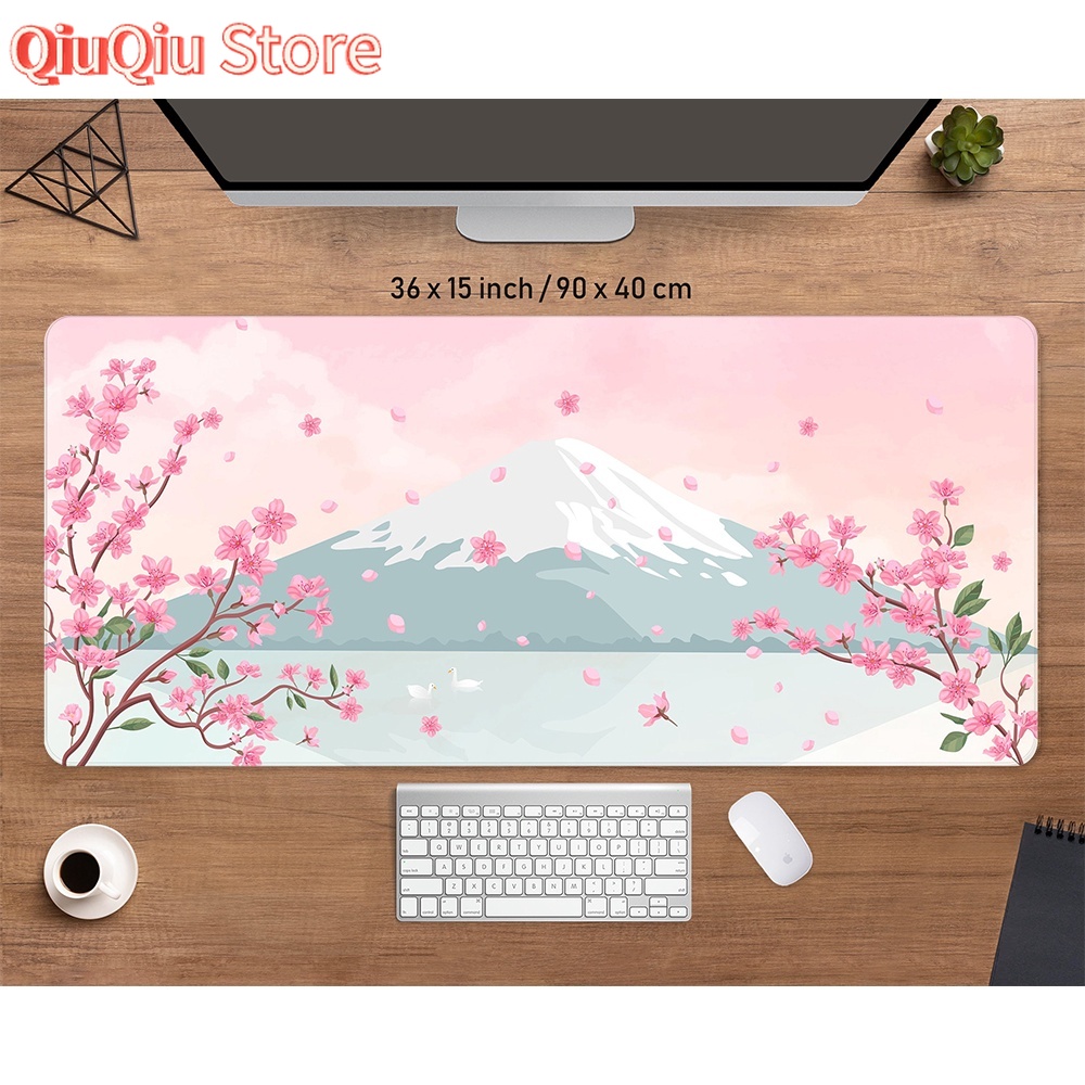 Gaming Accessories Girly - Japanese Pink Sakura Desk Mat Anime