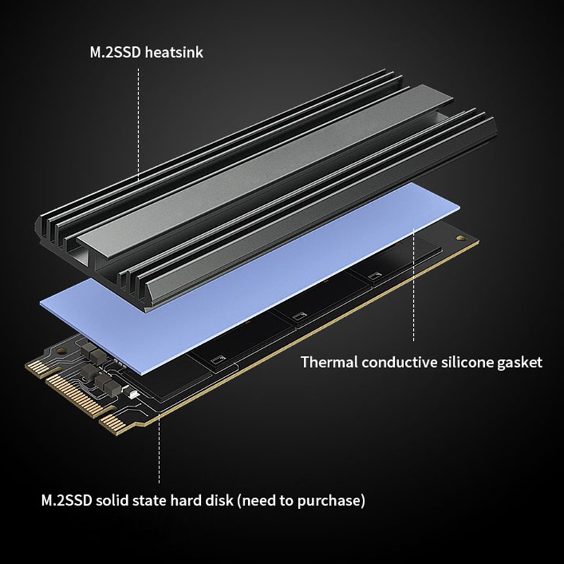 TEUCER M2 2280 Solid State Har - огляд і ціна M2 Heatsink Cooler