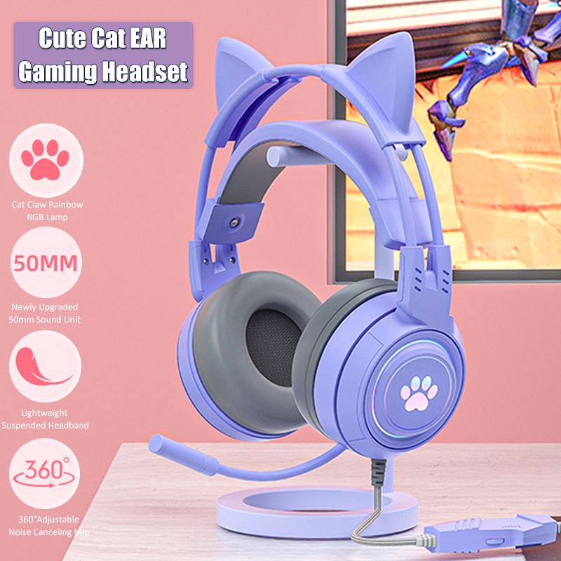 Cute Cat Ear Gaming Headphones - огляд і ціна Gaming Accessories Girly