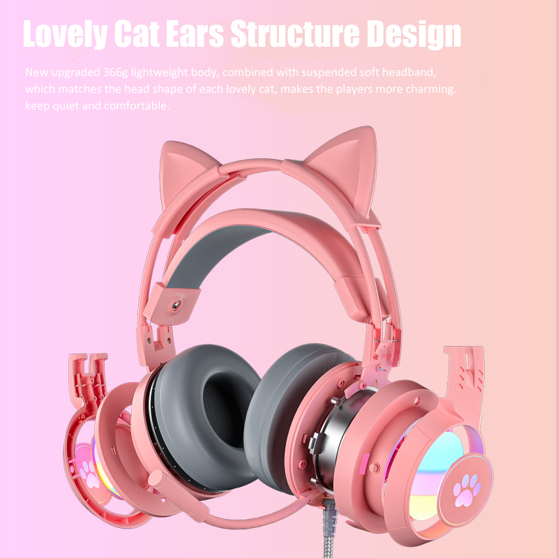 Cute Cat Ear Gaming Headphones - огляд і ціна Gaming Accessories Girly