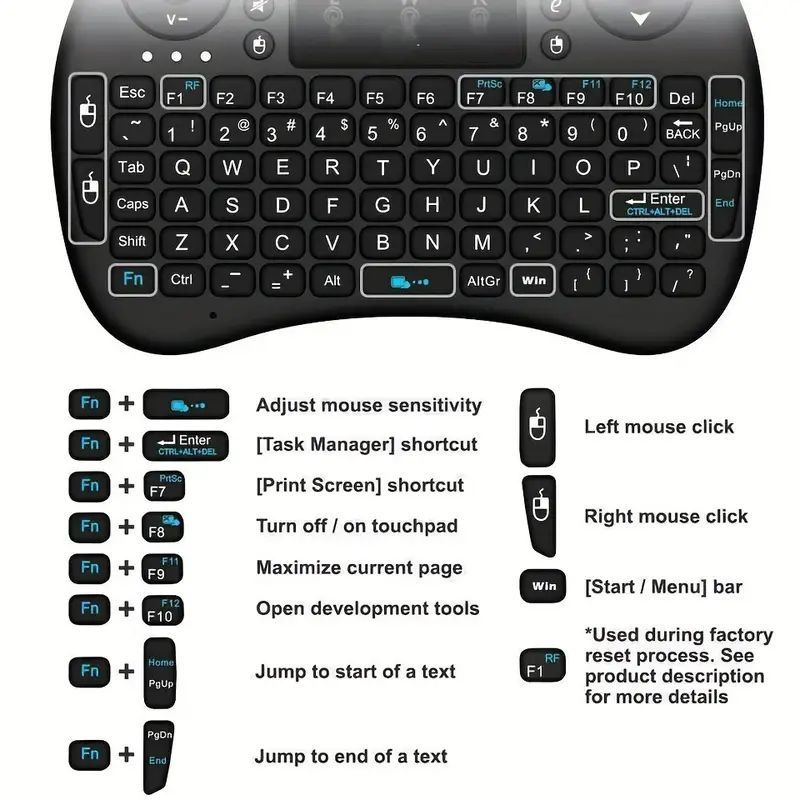 Mini Wireless Keyboard 2.4GHz  - огляд і ціна Gaming Accessories For Laptop